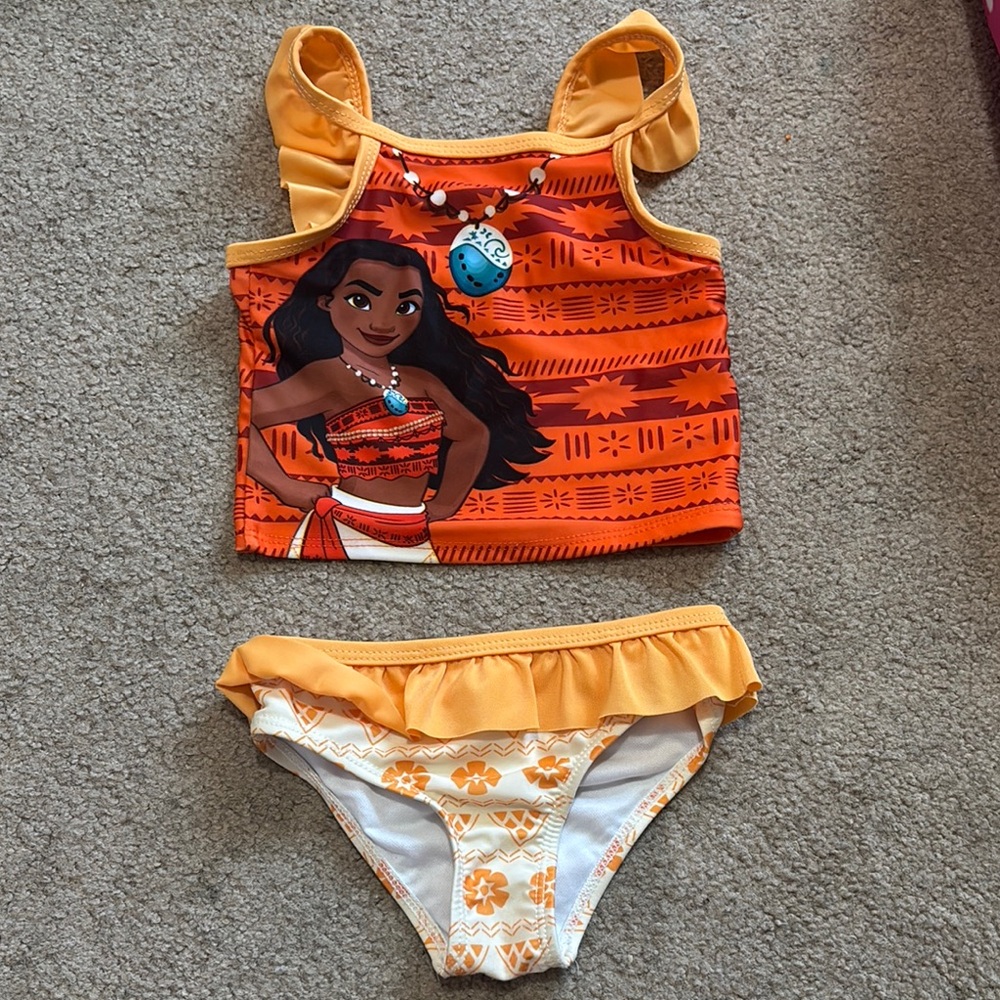Disney Moana Orange and Yellow Swimsuit